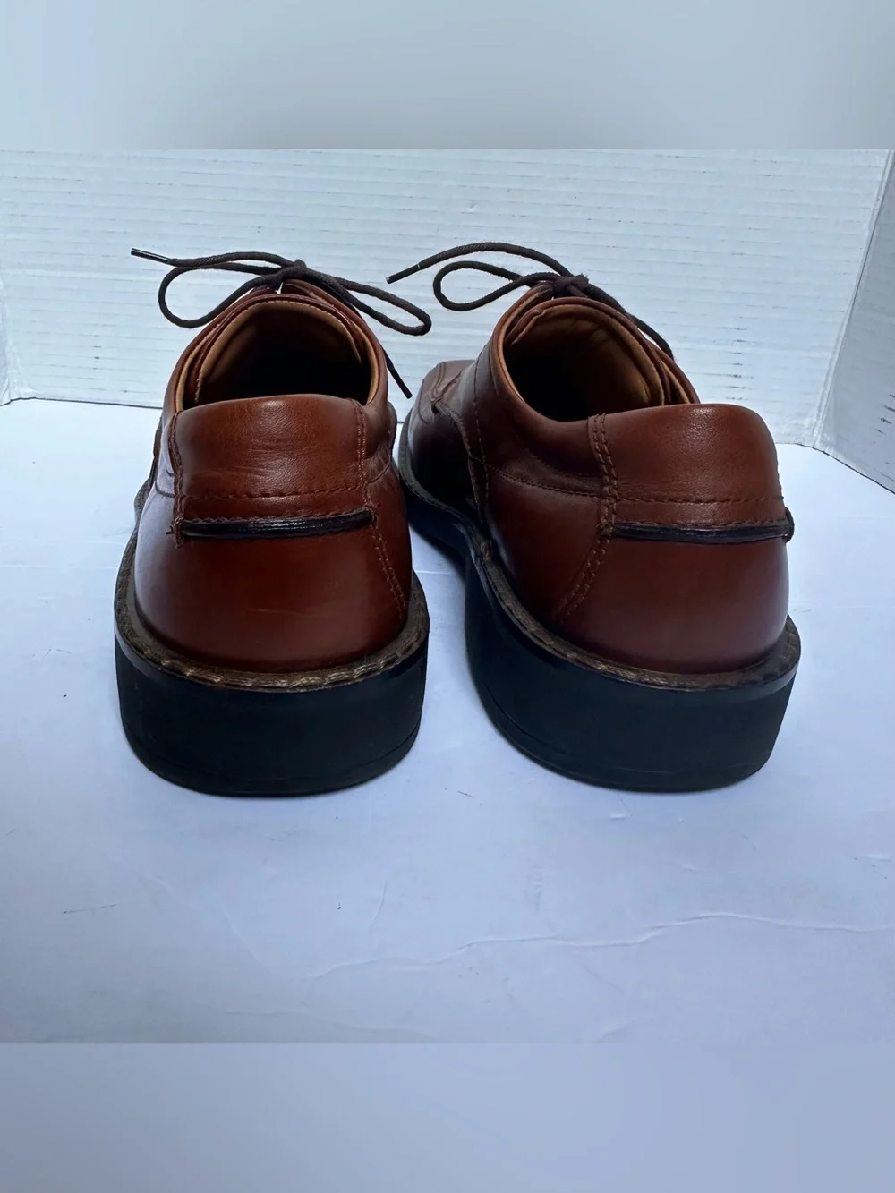 Ecco Men’s Whiskey Brown Holton Apron Toe Derby Dress Shoes- Size 44/US 10/10.5